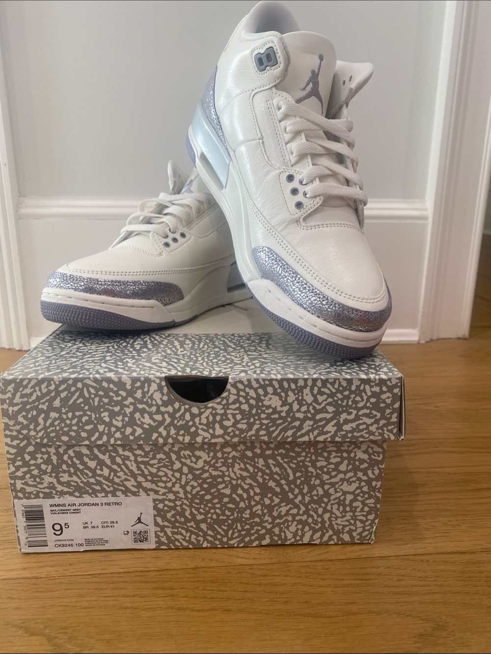 Jordan White with Silver Accents Women's Sneakers
